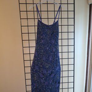 Sz. 8 Adrianna Papell Color: Royal Coastal Beauty Prom Gown - Brand New, Excelle